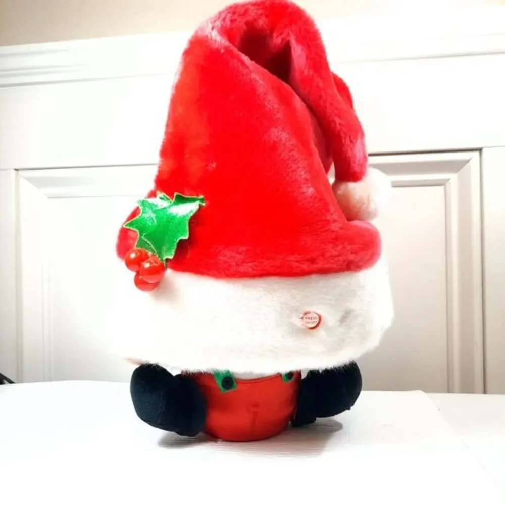 Gemmy Santa Under Hat Christmas Plush Animated music sing Holly Jolly Peek a boo